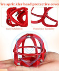 Tough As Nails Fire Sprinkler Head Guard Cover Bump Proof Protector Cage, red protective cover shown in hand for easy installation.
