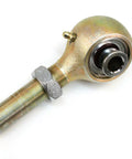 Heavy Duty Angled Flex Rod End With Right Hand Threads And Nine Degree Bend showing sturdy metal construction and threaded shank.