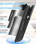 Full Extension Drawer Slides Set 10 12 14 16 18 20 22 24 Inch Side Mount Rails With Soft Close Ball Bearing in black with layers visible.