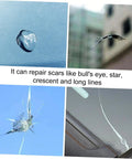 Windshield Repair Kit For Cars, Quick Easy Crack Fix For Laminated Auto Glass, Stops Chips And Cracks From Spreading shown in action on cracked glass