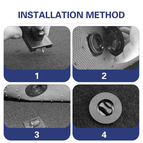 Installation process for 4 Pack Car Floor Mat Clips Set Durable Plastic Interior Fasteners Anti Slip Mats Retainers