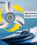 Stainless Steel Boat Propeller 13 1/4 Inch Diameter 17 Inch Pitch Right Hand 3 Blade 15 Tooth Gearcase 4 1/4 Inch OEM 6E5-45945-01-EL Compatible For 60 To 115 HP Outboard Motors