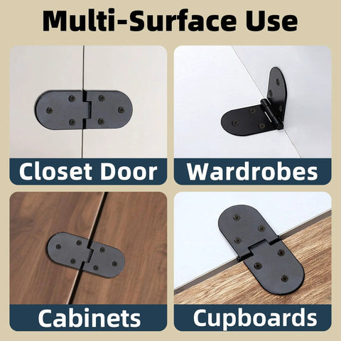 3-5/32 X 1-3/16 Inch Folding Flip Top Hinges 10 Pack for cabinets, closets, wardrobes, and cupboards.