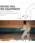 Fencing Body Cord And Mask Connector Cord For Foil, Durable, Easy Install Fencing Equipment Accessory in use during match