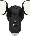 Front view of Floodlight Security Camera With Dimmable Motion Lighting And 2 Way Talk, 1080p HD WiFi, outdoor setup visible