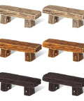Miniature Bench Set Resin Faux Wood Six Piece for Crafts Micro Landscape Dollhouse and Fairy Garden Accessories 2.20 Inch Cute Tiny Outdoor Decor for DIY Projects