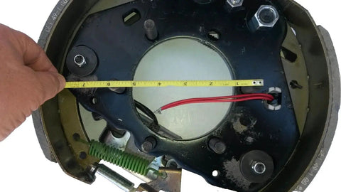 Beefed Up Trailer Axle Backing Plate with Electric Right Hand Brake Flange 12.25 by 3.5 Inch Five Bolt Pattern measurement