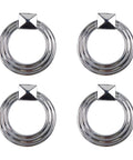 Polished Silver Cabinet Ring Pulls 1.77 Inch Diameter Round Drop Handles For Cabinets And Drawers Pack Of 4 Zinc Alloy Rust Resistant