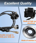 Beefy Hydraulic Rear Disc Brake Caliper Kit With Stainless Steel Rotor And Replacement Pads for Dirt Bikes Quads ATVs shown