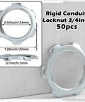 Bulk 50 Pack Galvanized Steel Rigid Conduit Lock Nuts For IMC And Electrical Conduit Fittings Three Quarters Inch Sealing Nut