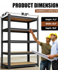 71.2 Inch Tall Wood And Metal Garage Shelving Unit Built Tough With Adjustable Shelves Heavy Duty Industrial Utility Rack For Workshop Garage Or Kitchen 71.2 Inch Tall By 31.5 Inch Wide By 13.8 Inch Deep. dimensions shown