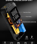 Dual-value display of Cordless Tire Inflator Portable Air Compressor With Autostop 150 PSI 12V DC Car Tire Pump