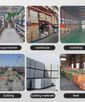 Heavy Duty Hydraulic Forklift Cart With 4-Wheel Electric Scissor Lift Platform For Effortless Freight Unloading And Safe Industrial Warehouse Lifting Equipment in a busy warehouse environment.
