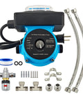 Instant Hot Water Recirculating Pump Kit For Tank Water Heaters With Smart Thermal Bypass Tech No Return Line Needed Plug And Play Cabinet Install including pump and accessories.