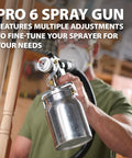 Stationary Hvlp Finishing Sprayer For Woodworkers Wanting Killer Results On Furniture Restoration Projects Using Pro Grade Metal Spray Gun in use.
