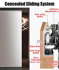 Trackless Sliding Door Kit With Soft Close For Wooden Doors Concealed Top Rail System For Closet Doors