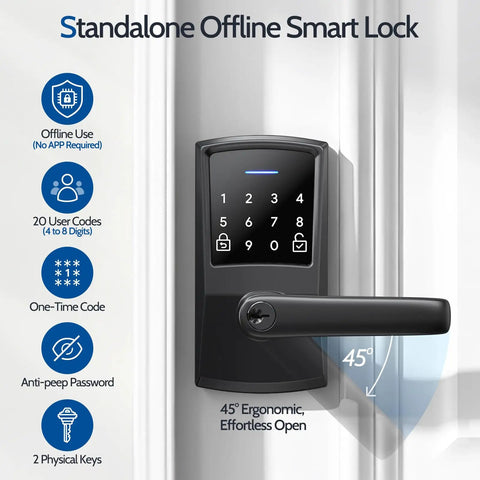 Top Shelf Keyless Entry Door Lock With Backlit Numeric Pad And Rock Solid Handle, Digital Code Access For Front Doors, Heavy Duty Aluminum Build With Weather Proof Coating And Easy As Pie Setup To Keep Your Place Dead Nuts Secure
