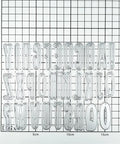 Shadow 26 Capital Letters Metal Cutting Dies on grid, card making kit with embossing die cuts, paper templates, stencils for crafts