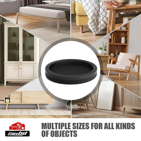 Tough Non Slip Furniture Pads For Hardwood Floors 8 Pack 2 Inch Anti Skid Floor Guards With Grippy Tpu Casters To Lock Down Heavy Tables And Keep Sofas Solid As A Rock Black on various furniture types.