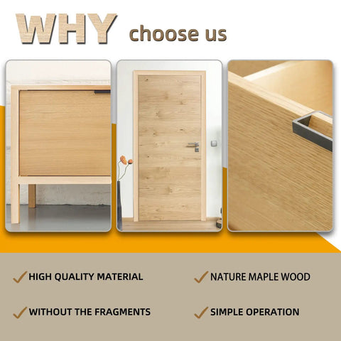 Pro Level Maple Edge Banding Roll, Preglued Flexible Wood Tape For Cabinet Repair And Furniture Restoration, Heavy Duty Veneer Strip With Slick Finish And Dead Easy Peel Stick Job showcased on furniture and door.