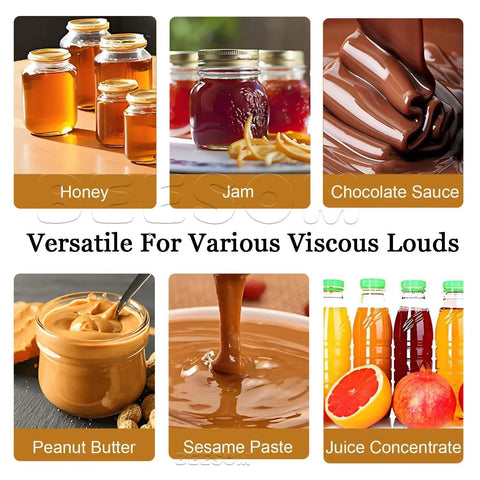 Heavy Duty 90W Viscous Liquid Transfer Pump With Adjustable Speed Gear Mechanism For Thick Honey Peanut Butter Paste Filling up To 5.7 Liters Per Minute High Capacity Rotor Design For Smooth Semisolid Conveying Tasks
