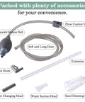 3-in-1 Aquarium Vacuum Gravel Cleaner With Adjustable Siphon For Easy Waste Removal Water Change And Sand Washing In One Kit Includes Hand Siphon Hose And Extension Tube For Low Water Level Maintenance. with hose, valve, and heads