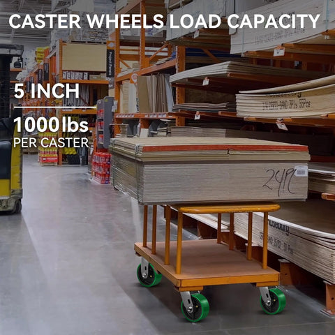 Industrial Swivel Caster Wheels Set Of 4 Heavy Duty Polyurethane Casters With 4000 Lb Load Capacity on workshop cart