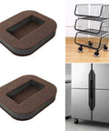 Brown Felt Caster Cup Floor Protectors 5 Pack For Furniture And Chairs No Slip Cushions To Keep Scratches Away And Cut Noise Durable EVA Base With ABS Pan Easy Glide Bed And Desk Wheels