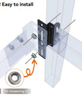 Smooth Swap Bolt To Hook Bed Frame Brackets Universal Headboard Adapter Hardware installed on bed frame with anti-loosening nuts.
