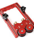 Red Upgraded 2 In 1 Feather Board Jig with Anti Kickback Roller for Table Saws, CNC-machined aluminum with 3/8in T-slots