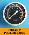 Industrial Grade Steel Shop Press Featuring Adjustable Cylinder Stroke Reinforced Welded Frame And Manual Operation For Slick Assembly And Knockout Pressing Power - hydraulic pressure gauge close-up