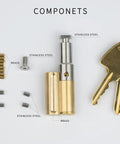 Components of stainless steel puck lock beefy heavy duty high security padlock with hidden shackle two padlocks keyed alike