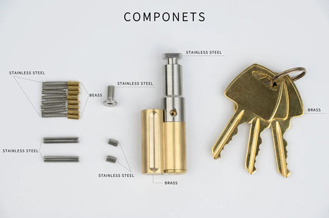 Components of stainless steel puck lock beefy heavy duty high security padlock with hidden shackle two padlocks keyed alike