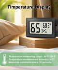 6 Pack Mini Digital Hygrometer And Thermometer Combo For Home Fridge And Reptile Tanks With Built In Probe Fahrenheit Readings Easy Read Humidity Gauge And Temp Monitor Compact Indoor Climate Meter on bedside table