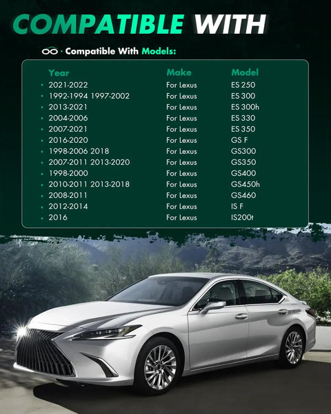 Silver Lexus car compatible with Two 15mm Wheel Spacers 5x4.5 Bolt Pattern 60.1mm Bore With 12x1.5 Studs 5 Lug Adapters
