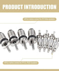Sixteen Piece Air Conditioning Valve Core Kit With Disassembly Tool R12 And R134a Cores Valve Caps Buick Cores High Pressure Service Valve Automotive AC System Repair Set - R12 R134a cores