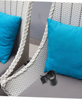 Outdoor Patio Furniture Clips 12 Piece Sectional Sofa Connectors with blue cushions for sturdy rattan sets