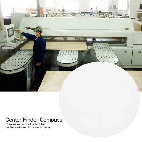 8-inch round center finder compass, transparent acrylic woodworking tool for locating centers and drawing circles.