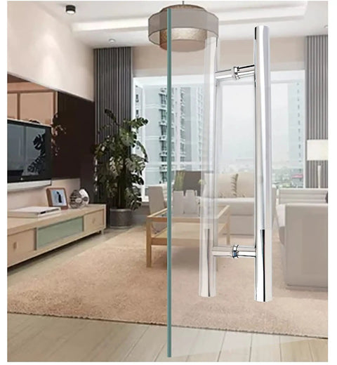 Heavy Duty Stainless Steel Round Tube Door Handle For Home Office Glass Doors And Sliding Doors, Thick Built To Last Construction