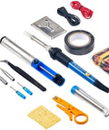 Straight Up Solid 60W Soldering Iron Kit With Quick Heat Ceramic Element And Adjustable Temp Control includes tools in a repair kit.