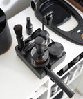 Kill Stubborn Espresso Ground Clumps Fast With This Dope 58mm Planetary Wdt Tool And Adjustable Needle Distributor on a countertop.