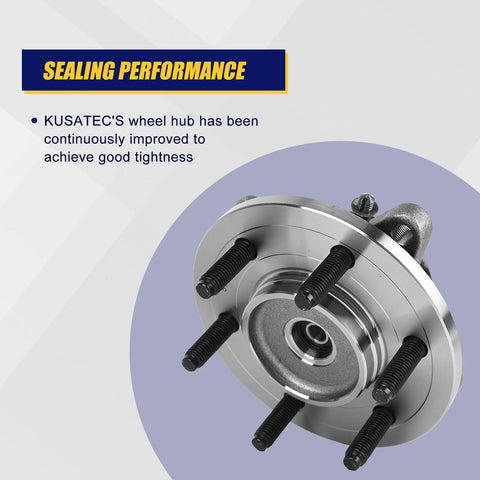 Front Wheel Bearing And Hub Assembly 515046 Fit For 2004 2005 Ford F150 Heritage Front 4WD With 6 Lug Bolts And ABS Reliable Replacement Part Premium Replacement With Easy Bolt On Fit Ships Fast close-up view