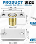 Diagram of Magnetic Door Ball Catch Set 8 Pack For Top Of Doors And Cabinets Invisible Adjustable Closet Magnetic Door Latch, silver finish.