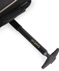 Underseat Carry On Luggage With Wheels showing push button trolley handle extends up to 16 inches, Croc Black, nylon polyester