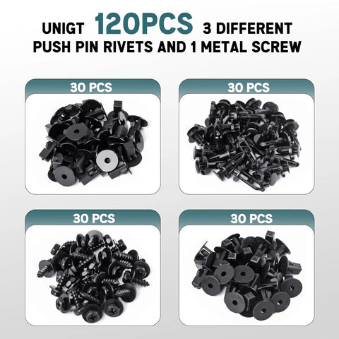 4 In 1 Body Bumper Screw Bolt Kit With Fender Liner Clips For Toyota And Lexus Wheel Well Retainers 121 Pcs UNIGT