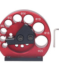 Eight Hole Adjustable Dowel Jig Kit For Woodworking, Pro Grade Dowel Cutter With Wrench, Aluminum Alloy Dowel Maker For Wood Rods And Milling Pins, Round Rod Jig For Precise Joinery And Easy Milling, red aluminum jig with 8 hole sizes
