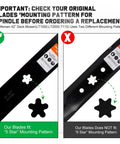 Craftsman 42 Inch Mower Mulching Blades Replacement For LT1000 LT2000 T110 42 Deck Zero Turn Riding Mower 5-Point Star Mount