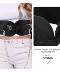 Heavy Duty Weightlifting Waist Belt With Thickened Metal Chain for max back support shown worn by person