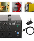 Heavy Duty 3000W Voltage Converter Transformer For 110V To 220V And 220V To 110V, Step Up Step Down Power Converter With Circuit Breaker Protection, Rugged Iron Shell