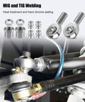 Beefy Heavy Duty 1.25 Inch Rod End Heim Joint Kit With Left And Right Threads For 1.75 Inch OD Tubing 0.120 Inch Wall And Two And Five Eighths Inch Mounting Width 12 TPI Shafts Includes Both Sides, shown installed on suspension link